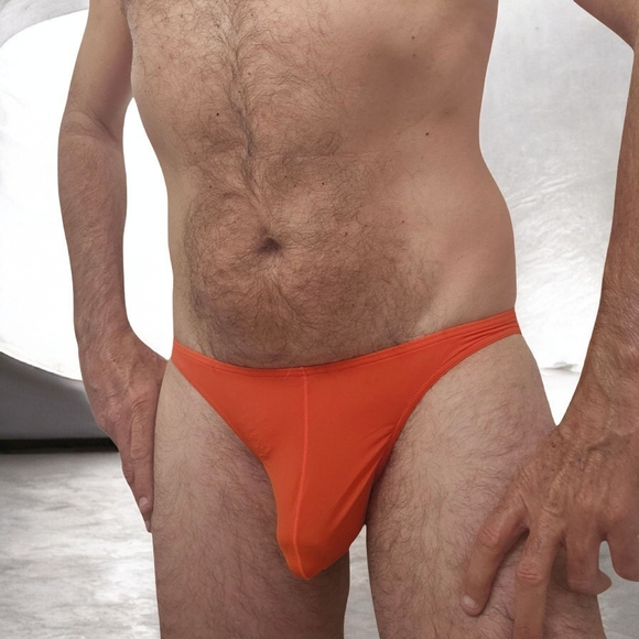Men's Orange Briefs - Picture 3 of 4